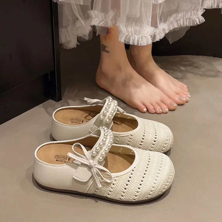 新款韩版厚底拖鞋女春夏百搭超纤皮内增高平底鞋轻便乳胶鞋垫青年