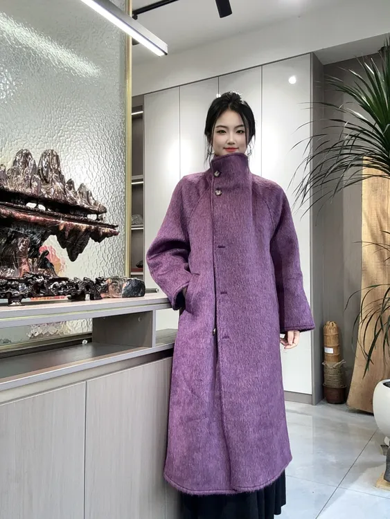 【方脸李李】2025新款立领超显瘦松弛时尚羊毛大衣