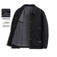 序世保罗休闲工装明线夹克新款青中老年按扣翻领外套