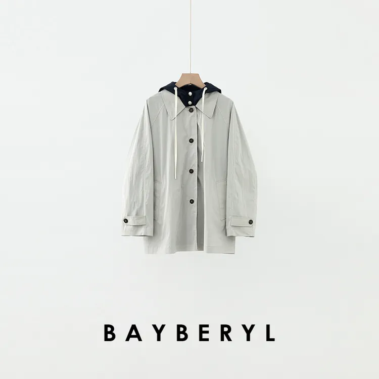 BAYBERYL老贝觉醒绿*缪两面穿休闲连帽25秋风衣外套 FY5A0905-3/2