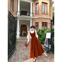 现货一生罗曼【柏林少女】秋季蕾丝拼接法式长袖修身连衣裙L1491