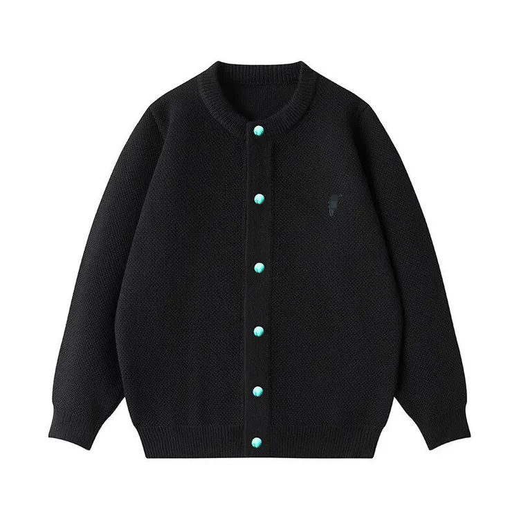 秋冬季潮流加厚款针织开衫男士纯色毛衣韩系宽松休闲百搭情侣外套