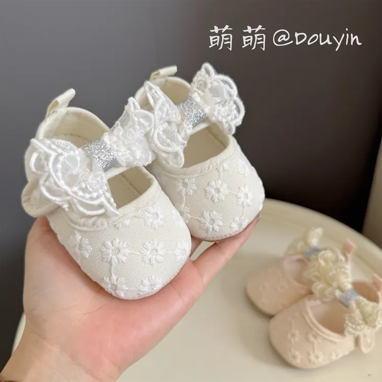 秋季女宝宝软底学步鞋0-1岁婴儿鞋6到12个月婴幼儿蝴蝶结公主单鞋