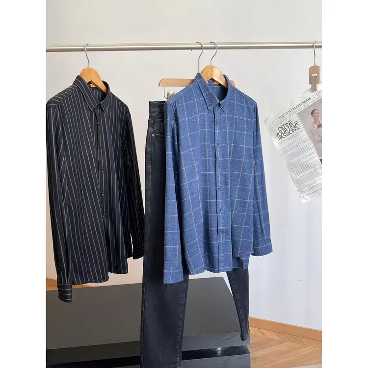 特！舒适保暖！商场余D 秋磨毛长袖格子休闲衬衫 C2181 男装 H6931