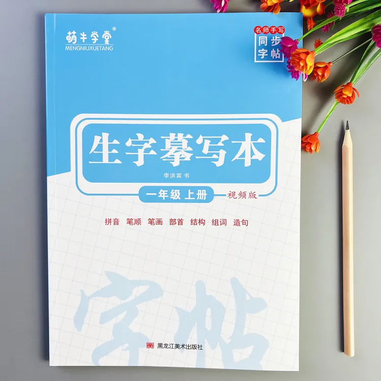 生字摹写本一年级上册语文同步字帖人教版生字描红带笔顺临摹字帖