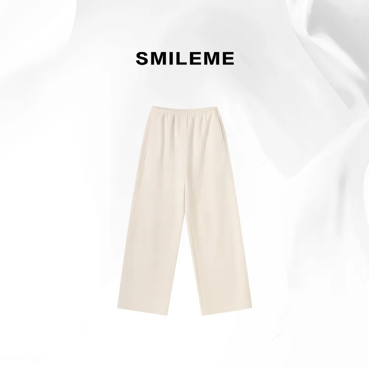 3-SMILEME【晨昏象限】休闲显瘦直筒宽松百搭休闲裤R5351002