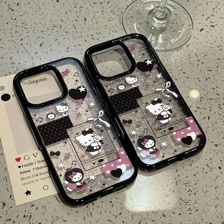 奥菲顿波点星星凯蒂适用iPhone16/15P亚克力苹果手机壳14/13/12套