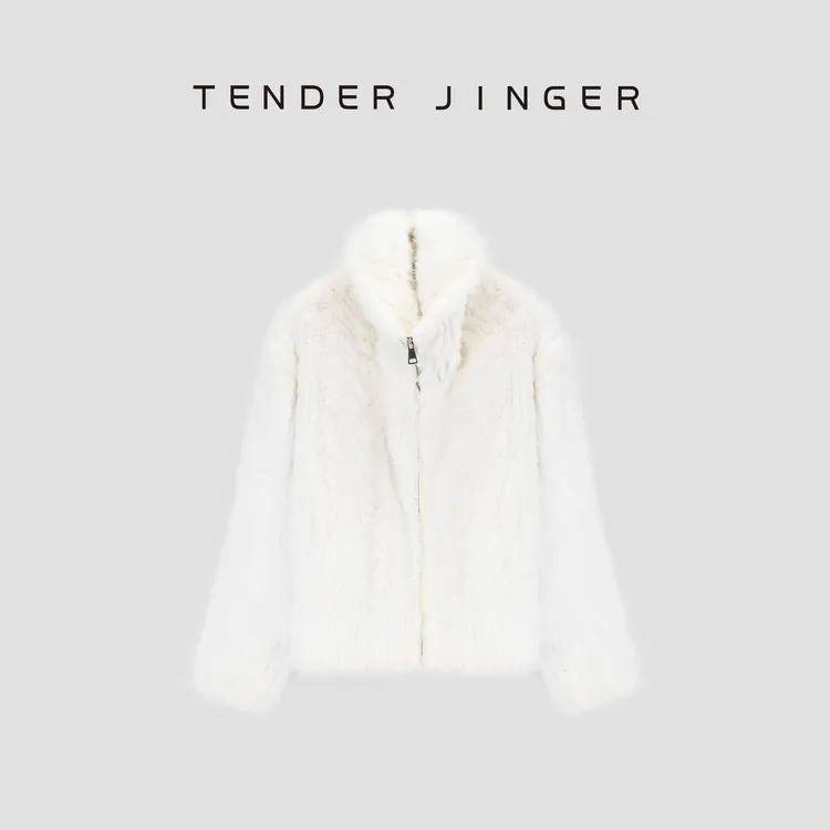 Tender Jinger【黑标】丹麦进口水貂编织翻领外套T54MYY41094