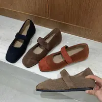 内增高鞋子法式复古方头玛丽珍女鞋秋季款毛毛鞋配裙子单鞋高跟