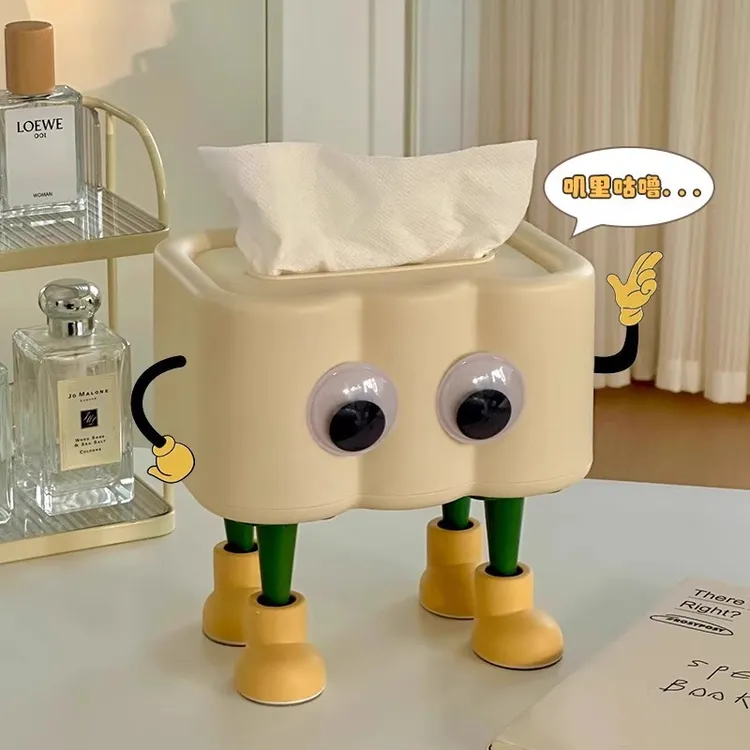 弹簧纸巾盒可爱少女心桌面摆件客厅卧室茶几抽纸盒高颜值纸抽盒子