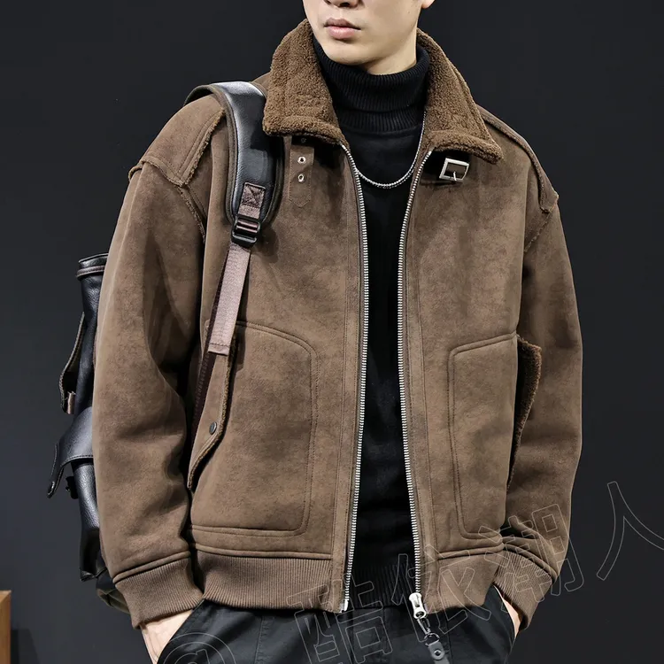 MR.MUDI/穆迪先生美拉德风翻领棉衣男加厚宽松休闲夹克外套棉袄