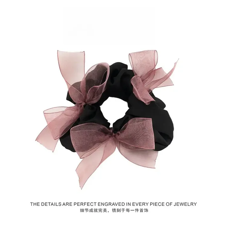 2025新款温柔缎面蝴蝶结甜美发圈