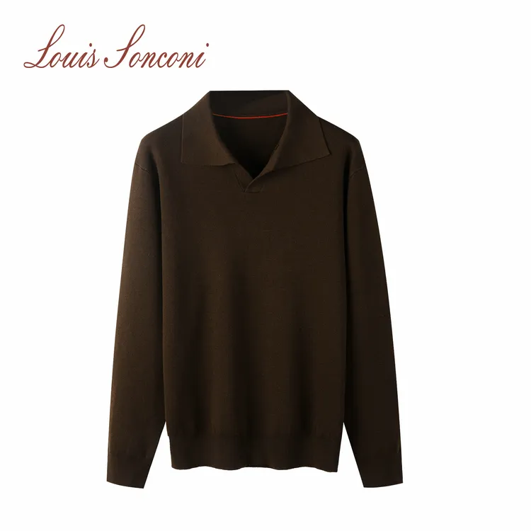 LP-”31900“米-新款羊毛海鸥领长袖衫商务通勤行政款