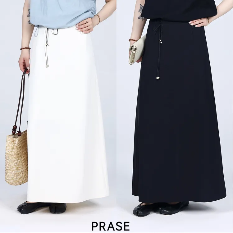 PRASE·噜【漫时光】微胖轻奢设计款夏女气质时尚直筒半身裙PR505B52