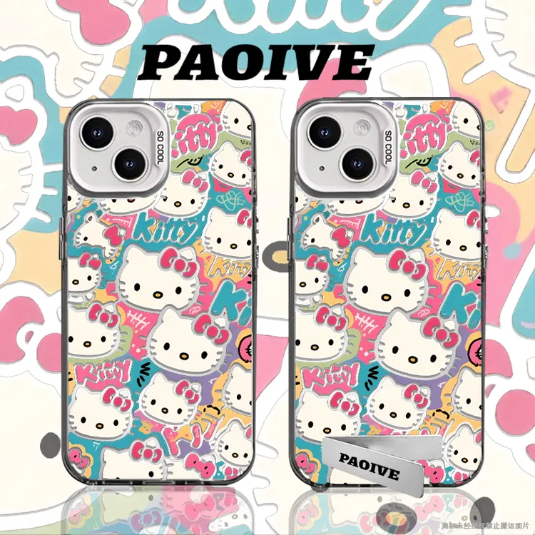 HelloKitty适用苹果华为vivoiPhone小米三星防摔彩银手机壳