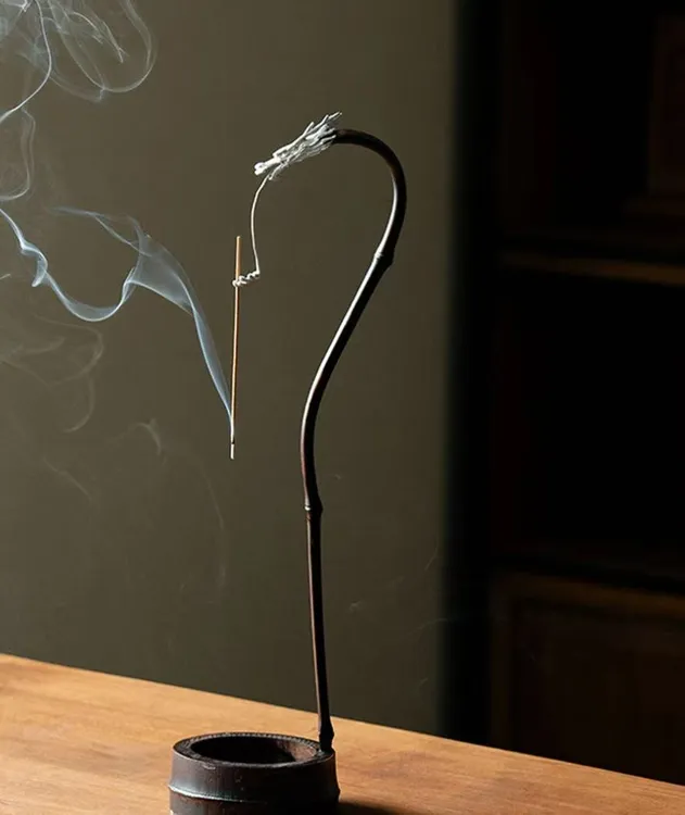 JS1102手工龙头流香器黑色家用茶室中式纯手工