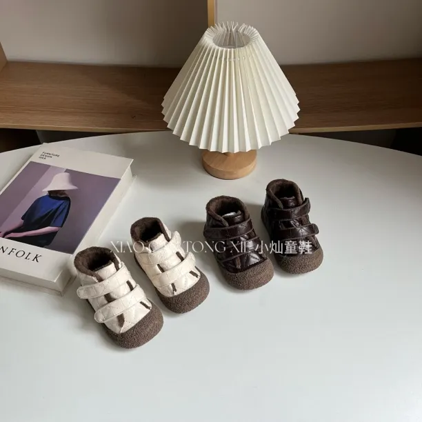 宝宝棉鞋冬季加绒男女童小童高帮板鞋婴儿学步鞋保暖鞋