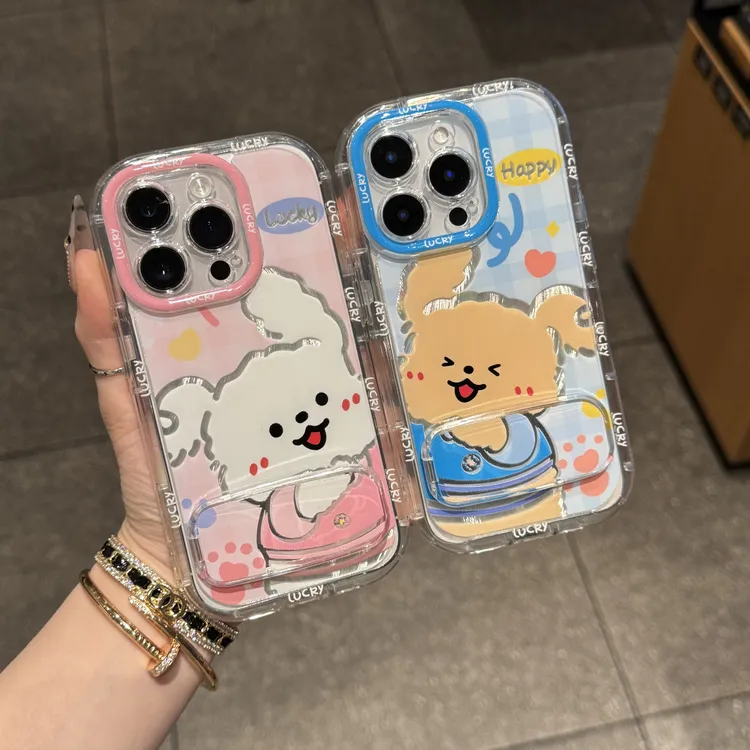 奥菲顿情侣贴贴小狗支架适用iPhone16/15手机壳华为vivo小米oppo