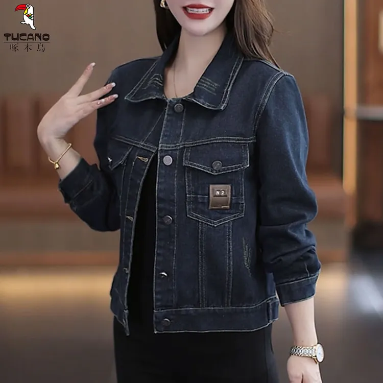 啄木鸟秋季复古短外套女2025秋季新款ins洋气减龄短款牛仔夹克潮