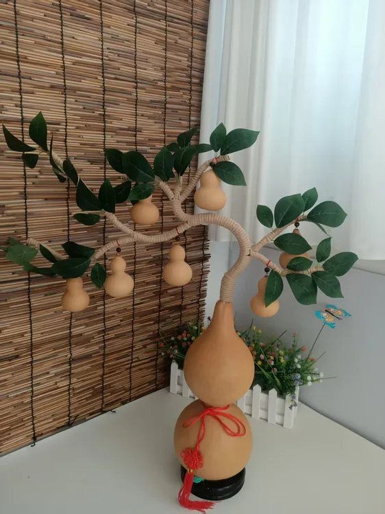 葫芦摆件迎客松造型摆件摆阳台玄关福禄进家