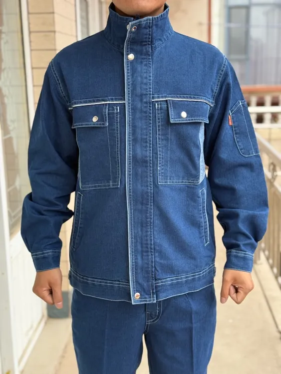 立领防烫工装制服夏季耐脏工装套装工作裤子弹力
