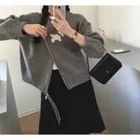 【小狗提花针织开衫外套】早秋款拉链小狗提花针织毛衣开衫外套905