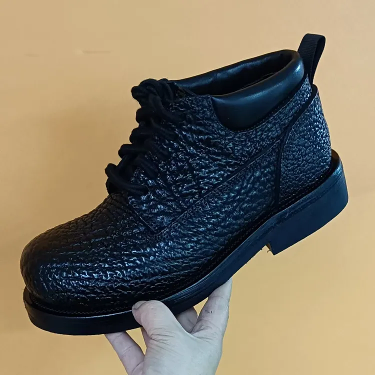 男鞋手工鞋男士北美牛皮工装机车马丁男真皮底高端手工皮