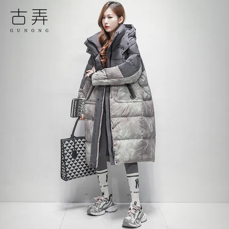 古弄潮牌加长加厚羽绒服女过膝中长款2025新款冬季极寒防寒服外套