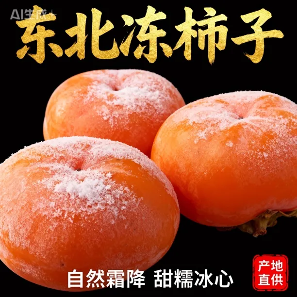 正宗东北冻柿子东北柿子流心冰柿子水果柿子应季特产产地直发