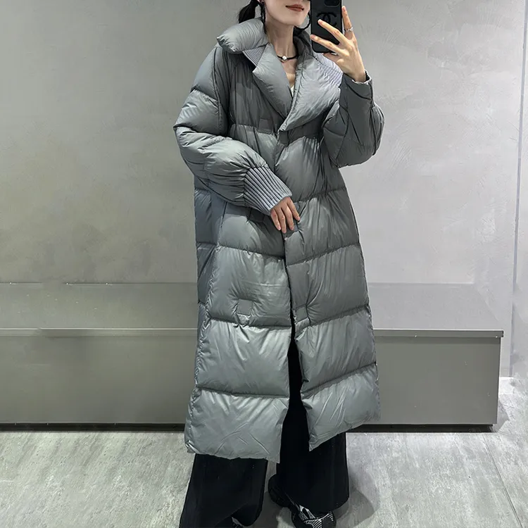 羽绒服冬季女新款中长款鸭绒平湖厚极寒高级感外套大码