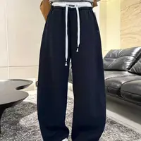 9370早秋新款窄版抽绳弯刀裤遮肉显瘦小个子拖地休闲裤