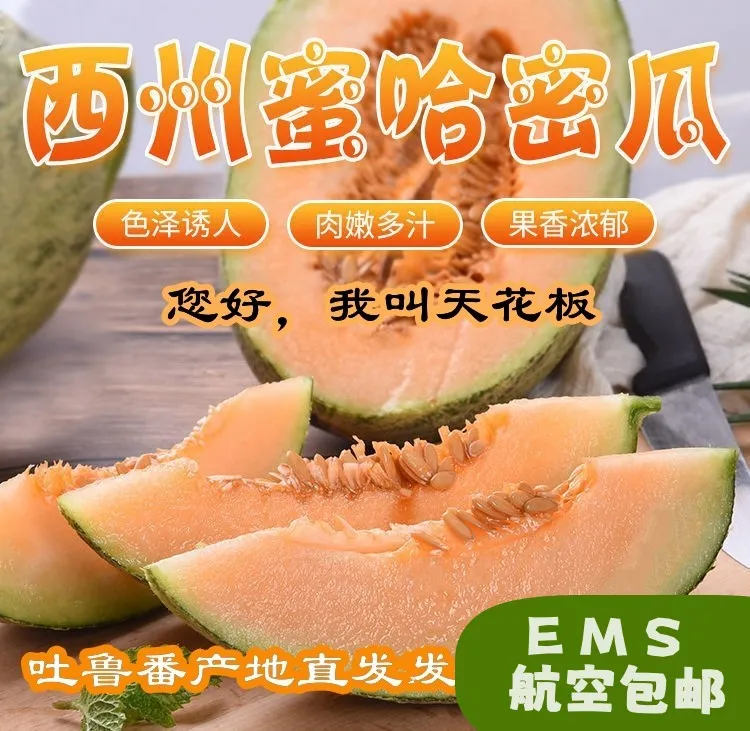 【EMS空运】新疆吐鲁番西州蜜25号火焰蜜瓜  产地直发 