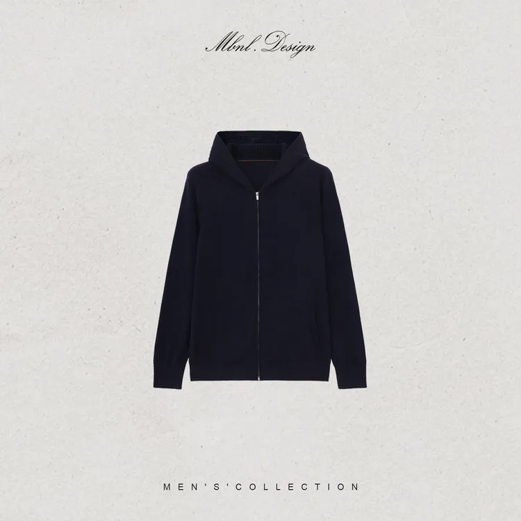 MBNL-F「Elevated」秦磊男装18针粗纺纱线羊毛混纺开衫LL-WSY1155