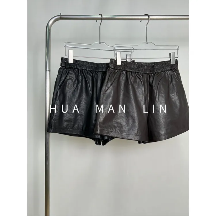 【花满林】两色全松紧腰后面单边口袋秋冬百搭绵羊皮中裤22599