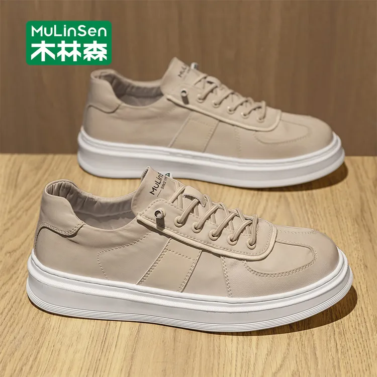 木林森帆布鞋2025新款秋季休闲百搭轻便低帮板鞋男款一脚蹬懒人鞋