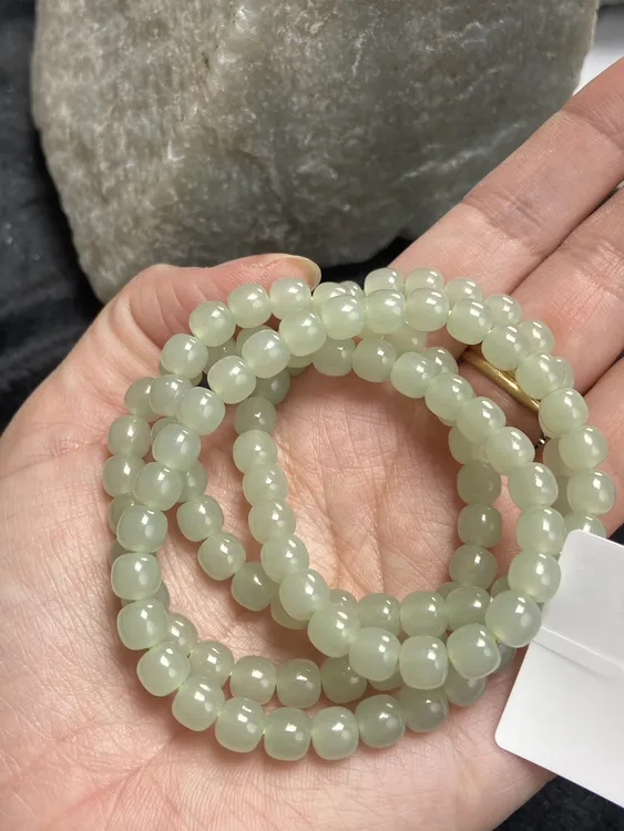 新疆和田玉于田料卡5妈妈链108颗