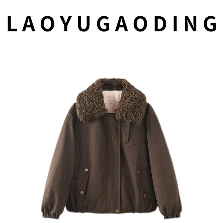 【LAOYUGAODING】高品质-03秋冬新款毛毛领加厚时尚保暖加绒外套