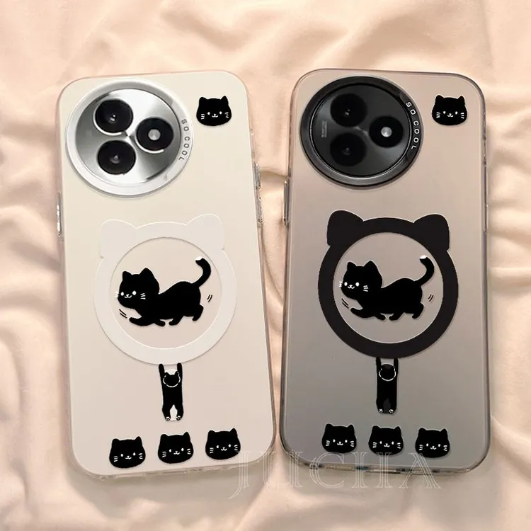 跑步黑猫适用小米红米k80ultra手机壳高颜值颜控redmik80至尊版情