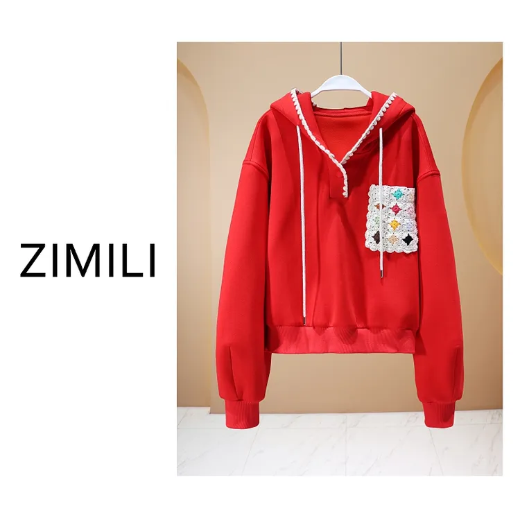 【亮哥欧货女装】冬季热暖绒《胭脂红》亲肤超柔保暖卫衣26097-P4