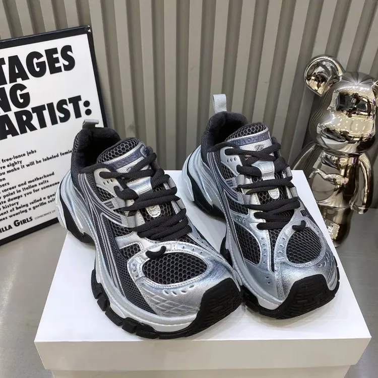 欧货陈太加绒老爹鞋女潮2025冬季新款小个子增高拼色订书机运动鞋