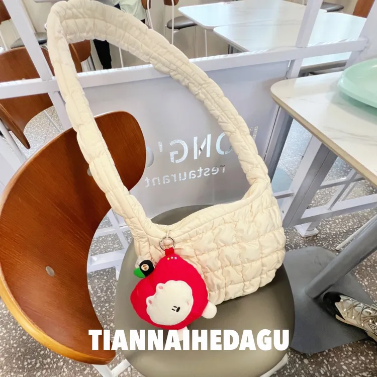 感恩篇泡芙芙斜挎包单肩包 柔软小众清新百搭出行通勤单肩肩包