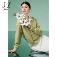 【小余专属】JZ-JTDC82121设计感提花套头针织衫休闲卫衣绿色