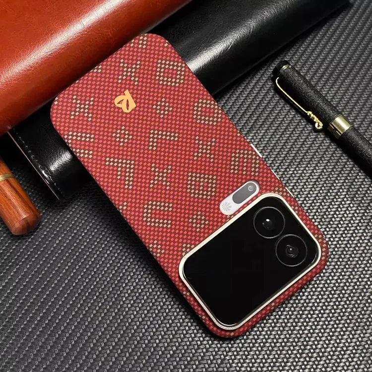 超薄凯夫拉纹1500D适用小米17ProMax手机壳商务男时尚磁吸颗粒感