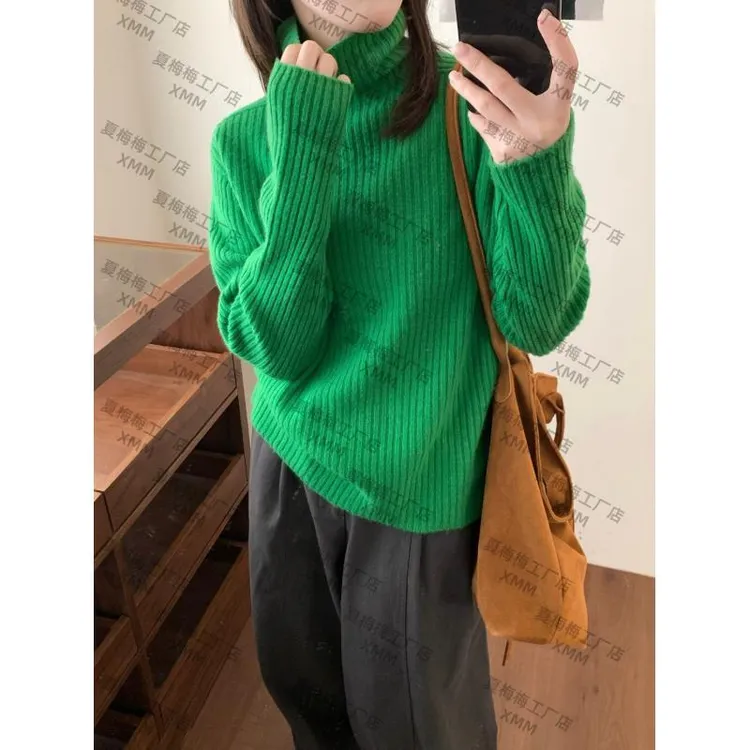 XMM.《高支100%羊毛高领毛衣》冬款时尚百搭潮流舒适显瘦洋气-M9806