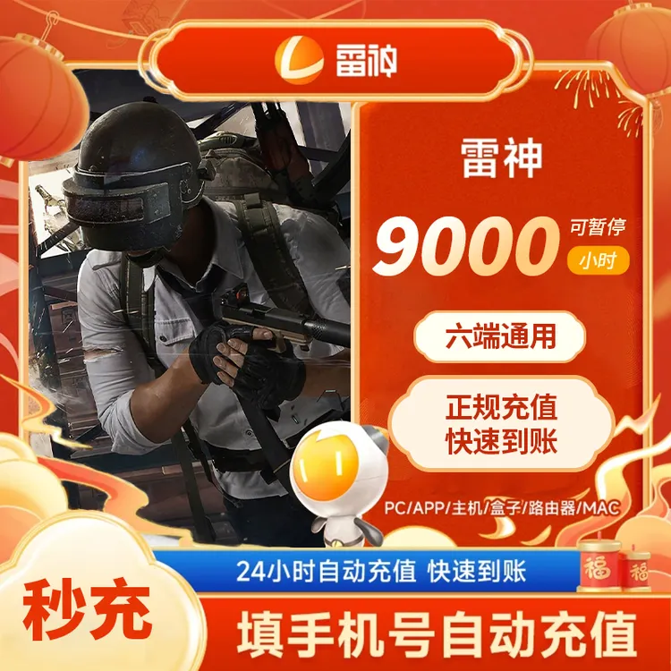 雷神加速器可暂停9000小时长Apex/CSGO/吃鸡/Steam端/手游游戏