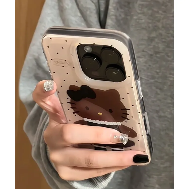 雅天立波点珍珠裙KT猫适用苹果16/15手机壳iPhone华为vivoppo小米