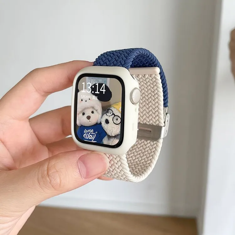 适用VIVOwatchGT表带iQooGT拼色腕带编制卡扣表链保护壳夏季冬季