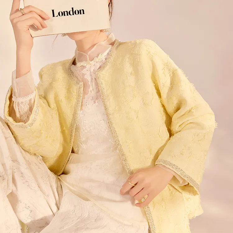 新中式重工国风刺绣绒毛钉珠高级上衣复古国风开衫高端外套 N2031