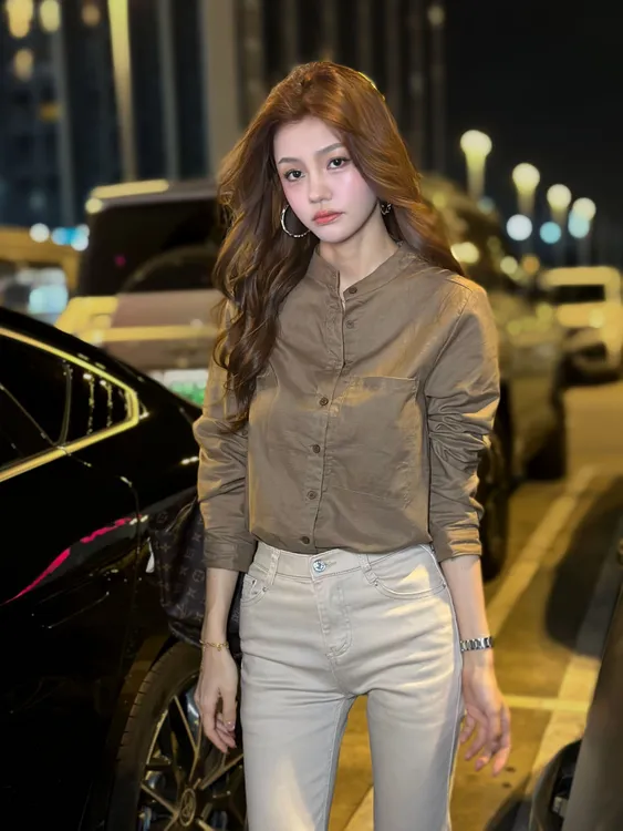 Yvonne Casual老钱风慵懒防晒外套女肌理衬衫小个子宽松百搭上衣