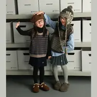utouto大耳象女童人字纹条纹马甲2025冬季新款纯羊毛背心2501599